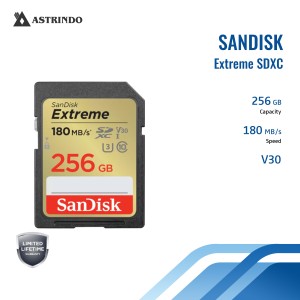 SanDisk Extreme SDXC SDXVV 256GB V30 U3 C10 UHS-I 