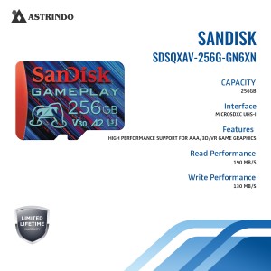 SanDisk GamePlay Micro SD Card 256GB microSDXC UHS