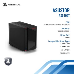 NAS 2 Bay AS5402T Quad-Core 2.0 GHz Nimbustor Netw