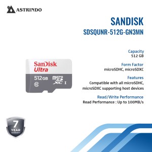 Sandisk Ultra Micro SD Card SDSQUNR 512GB microSDH