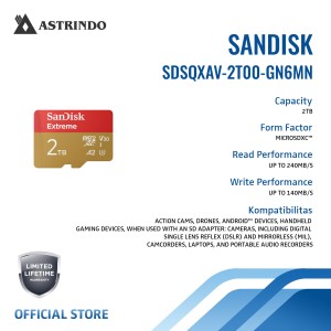 SanDisk Extreme microSDXC UHS-I 2TB SDSQXAV Memory