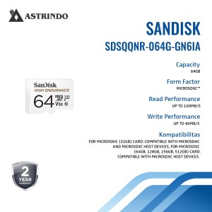 Sandisk High Endurance MicroSD Card 64GB SQQNR Mem