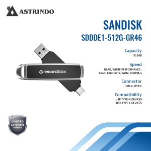 SanDisk DJ Flash Drive - 512GB-SanDisk DJ Flash Dr