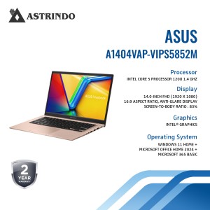 Asus Laptop Vivobook 14 A1404VAP-VIPS5852M Intel i