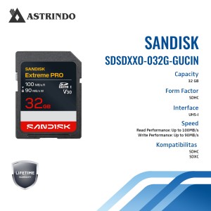SanDisk 32GB SDHC Extreme Pro 100MB/s UHS-I C10 U3
