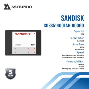 SANDISK 520 SATA SSD Read Performance Up to 560MB/