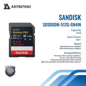 SanDisk Extreme PRO SD UHS-II Card (V90) - 512GB-S