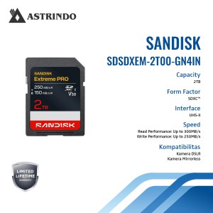 Kartu SANDISK Extreme PRO SDXC™ UHS-II V60 Read Pe