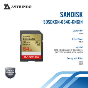 Kartu SANDISK Extreme GO SD UHS-I Read Up to 170MB