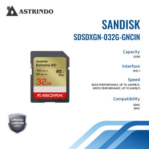 Kartu SANDISK Extreme GO SD UHS-I Read Up to 100MB