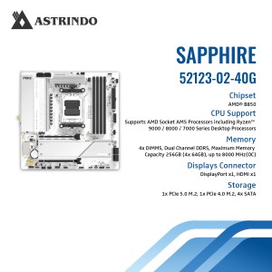Sapphire Pure B850M WiFi Motherboard, Socket AM5, 