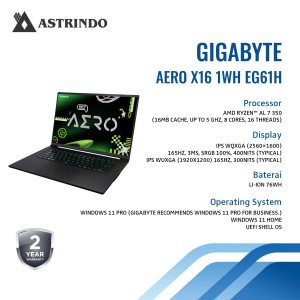 GIGABYTE AERO X16 1WH 16"/R7 AI 350/RTX 5070/16GB/