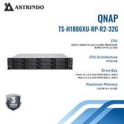 QNAP TS-H1886XU-RP-R2-D1622-32G 18-BAY NAS 32GB SE