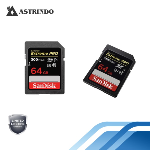Kartu SanDisk Extreme PRO® SDHC™ dan SDXC™ UHS-II Read Performance Up to 300MB/s - 64GB, SDXC
