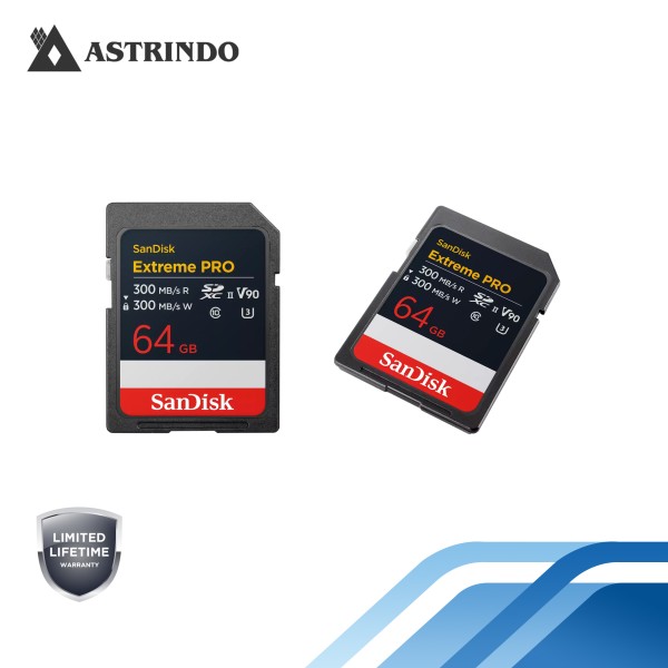 Kartu SanDisk Extreme PRO SD UHS-II (V90) Read Performance 300MB/s - 64GB