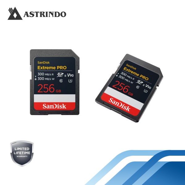 SanDisk Extreme PRO SD UHS-II Card (V90) Read Performance 300MB/s - 256GB