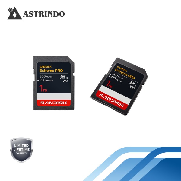 Kartu SANDISK Extreme PRO SDXC™ UHS-II V60 Read Performance Up to 300MB/s - 1TB