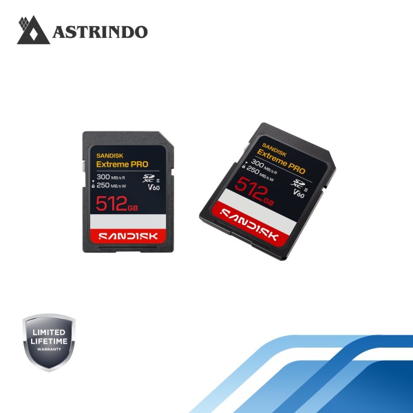 Kartu SANDISK Extreme PRO SDXC™ UHS-II V60 Read Performance Up to 300MB/s - 512GB