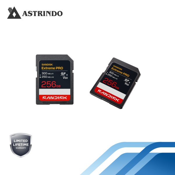 Kartu SANDISK Extreme PRO SDXC™ UHS-II V60 Read Performance: Up to 300MB/s - 256GB