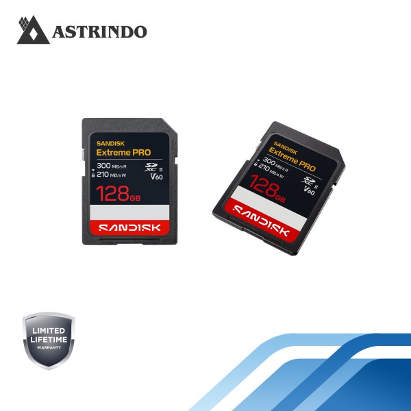 Kartu SANDISK Extreme PRO SDXC™ UHS-II V60 Read Performance Up to 300MB/s - 128GB