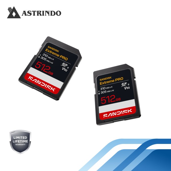 SANDISK Extreme PRO SD UHS-II V90 Card Read Performance Up to 310MB/s- 512GB