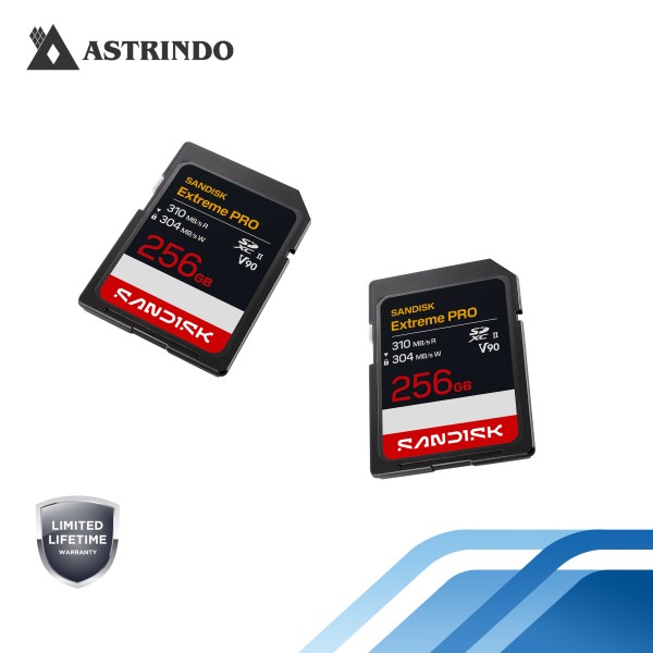 SANDISK Extreme PRO SD UHS-II V90 Card Read Performance Up to 310MB/s - 256GB