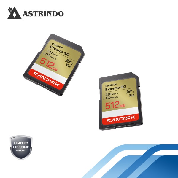 Kartu SANDISK Extreme GO SD UHS-I Read Performance Up to 230MB/s - 512GB