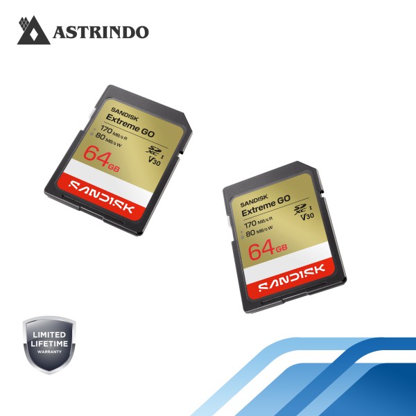 Kartu SANDISK Extreme GO SD UHS-I Read Up to 170MB/s - 64GB