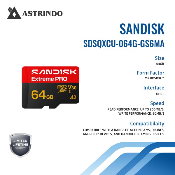 SANDISK Extreme PRO microSD™ UHS-I Card - 64GB