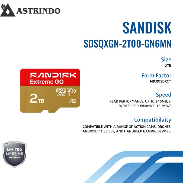 SANDISK Extreme GO microSD™ UHS-I Card - 2TB