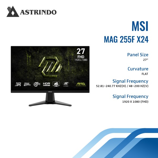 MSI MAG 275F E20 27 Inch IPS FHD 200Hz Gaming Monitor