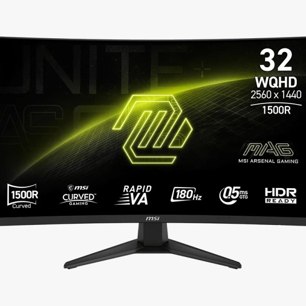 MSI MAG 321CQF E18 32" Inch Curved - WQHD Rapid VA 2K 180Hz 0.5ms Adaptive-Sync HDR Gaming Monitor