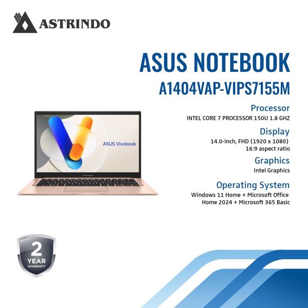 ASUS A1404VAP VIPS7155M Core 7 150U/16GB/512GB SSD/14" FHD/W11 Vivobook 14 - Terra Cotta