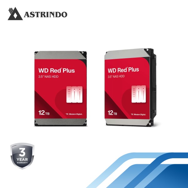 WD Red Plus Internal NAS HDD 3.5" Transfer Rate up to 260MB/s - 12TB