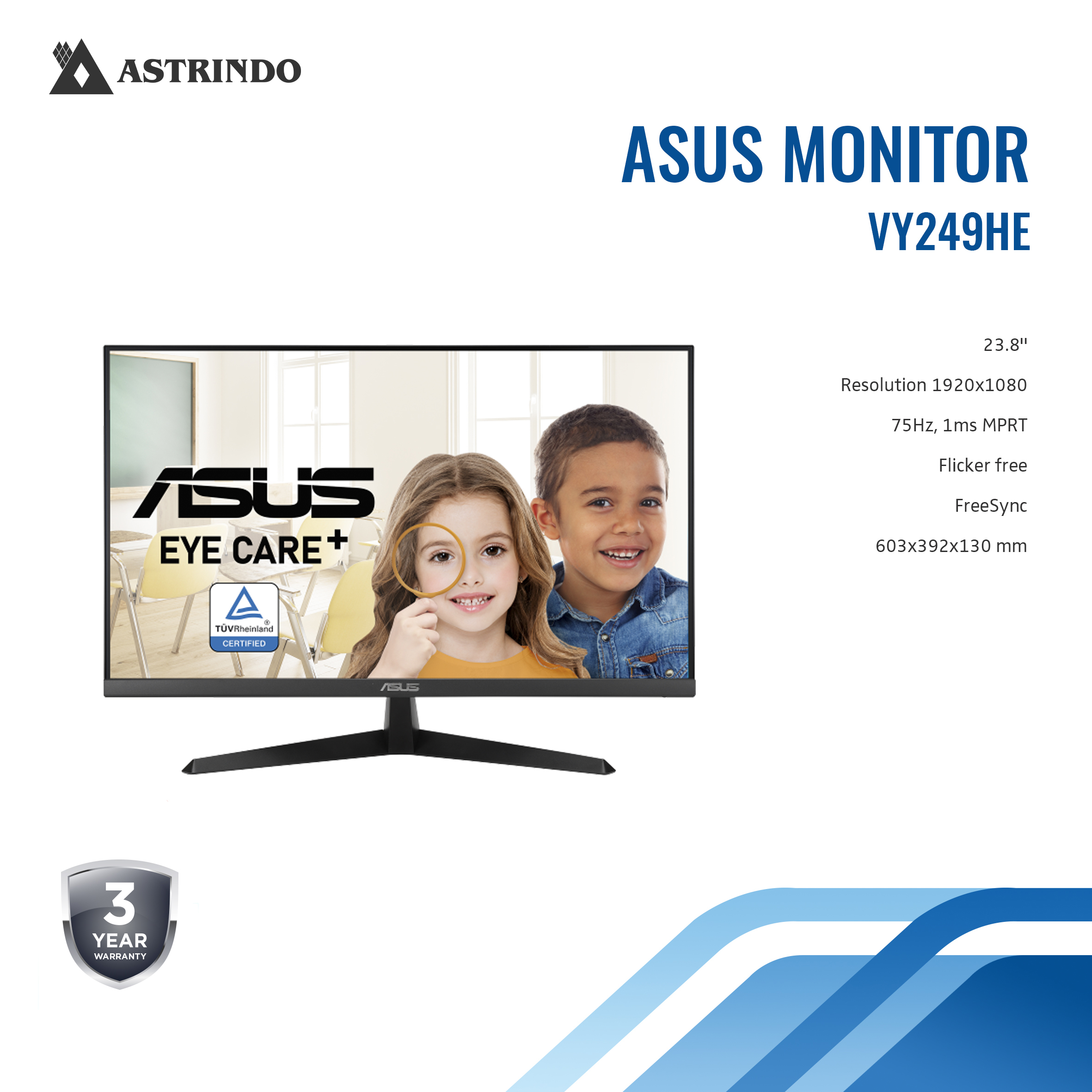 ASUS Asus VY249HE Eye Care Monitor 23.8 inch - Astrindostore.com
