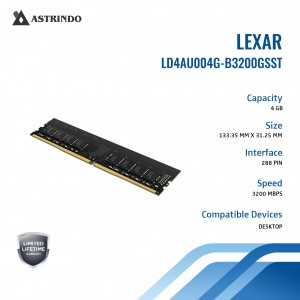 Lexar® RAM DDR4-3200 UDIMM 4GB Desktop Memory-Lexa